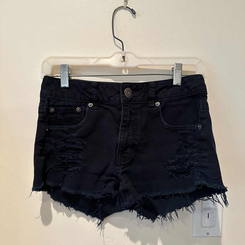 Black American Eagle Jean Shorts